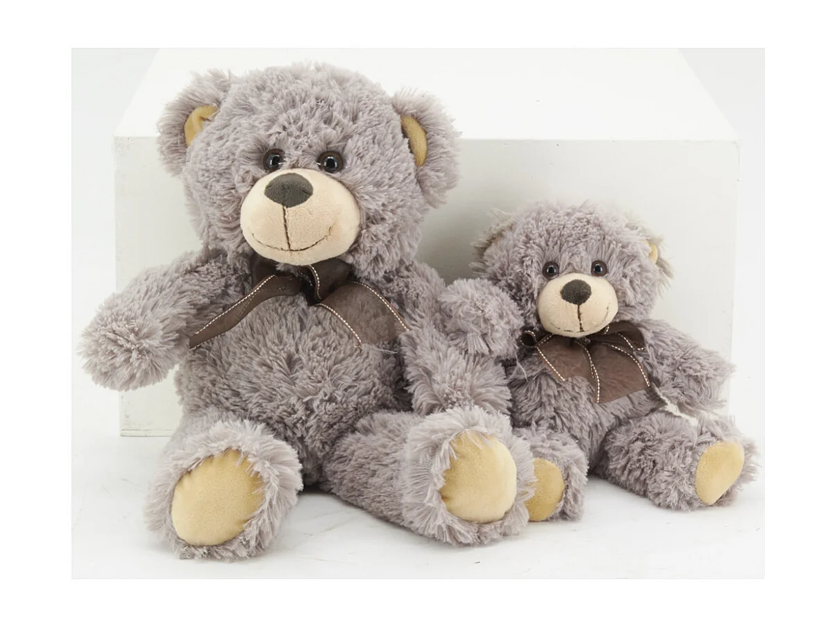 Peluche ours en acrylique gris foncé 30 cm