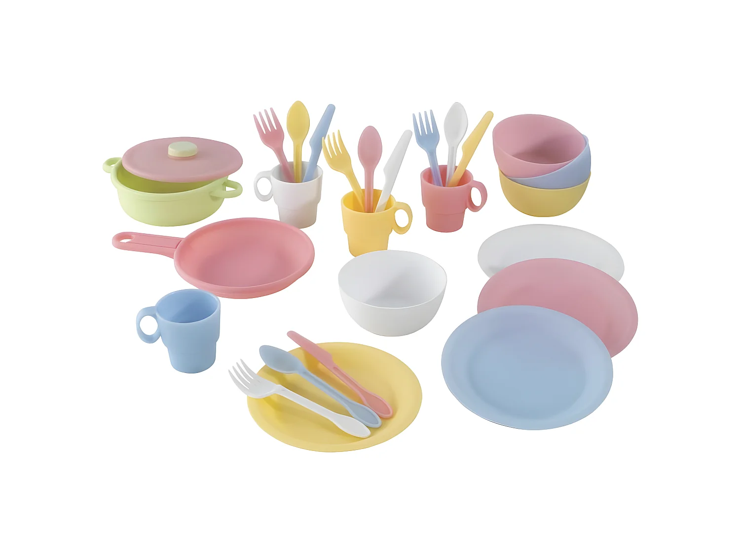 Set di pentole per bambini 27 pezzi piatti e utensili