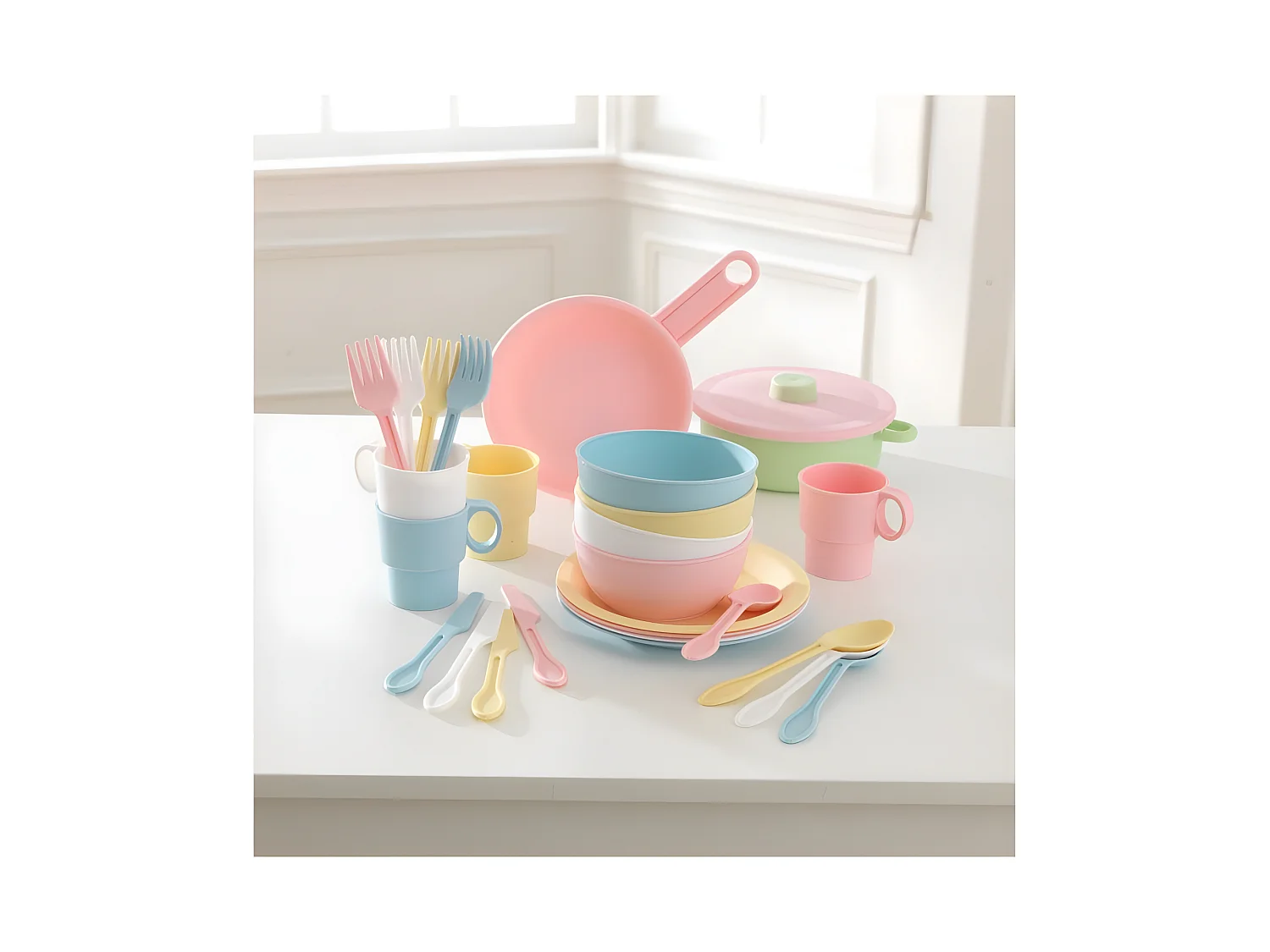 Batterie de cuisine enfant 27 pièces vaisselle et ustensiles