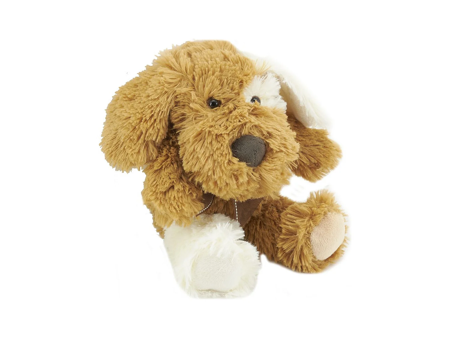 Peluche chien en acrylique brun 20 cm