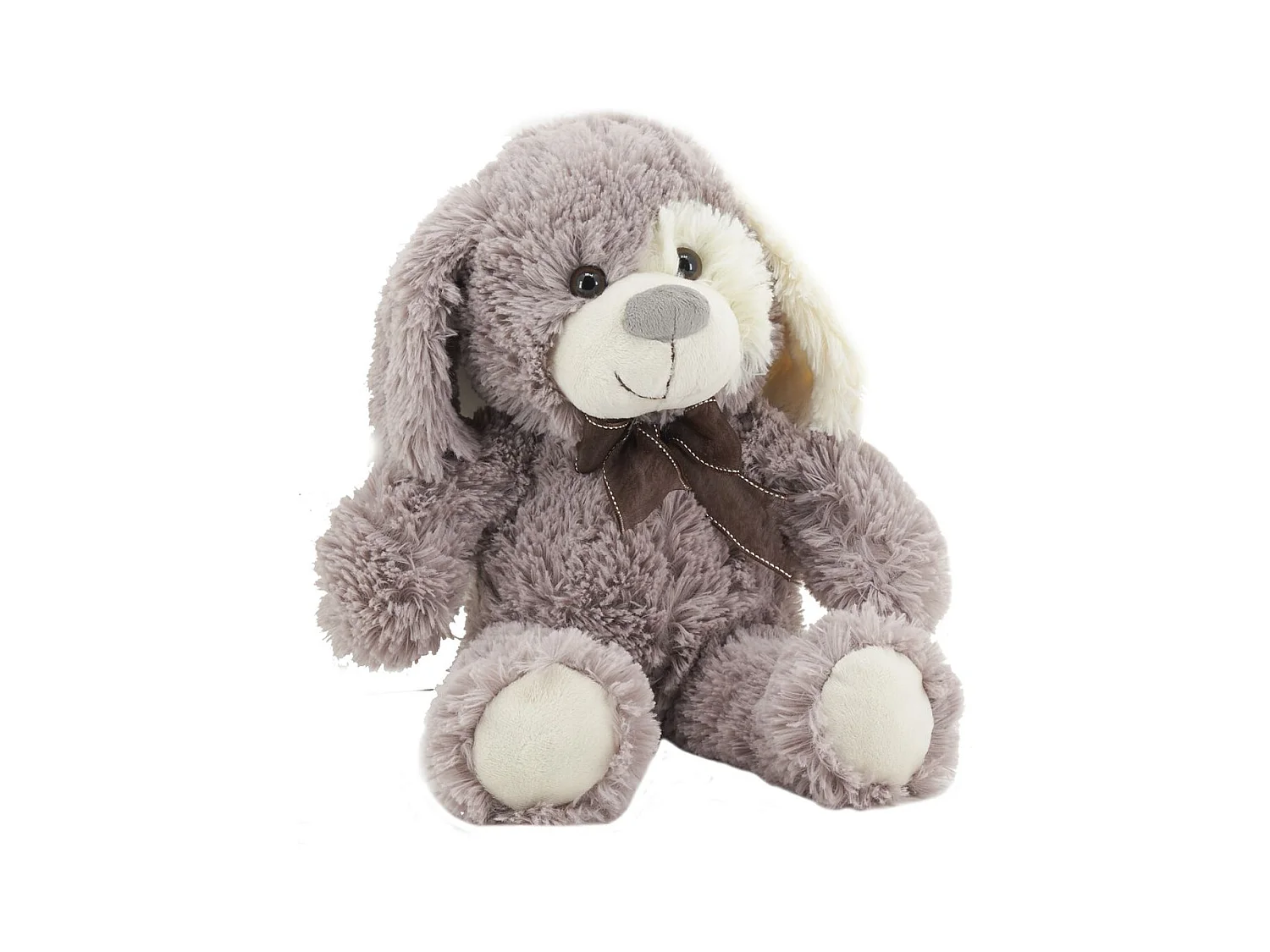 Peluche chien en acrylique gris 30 cm