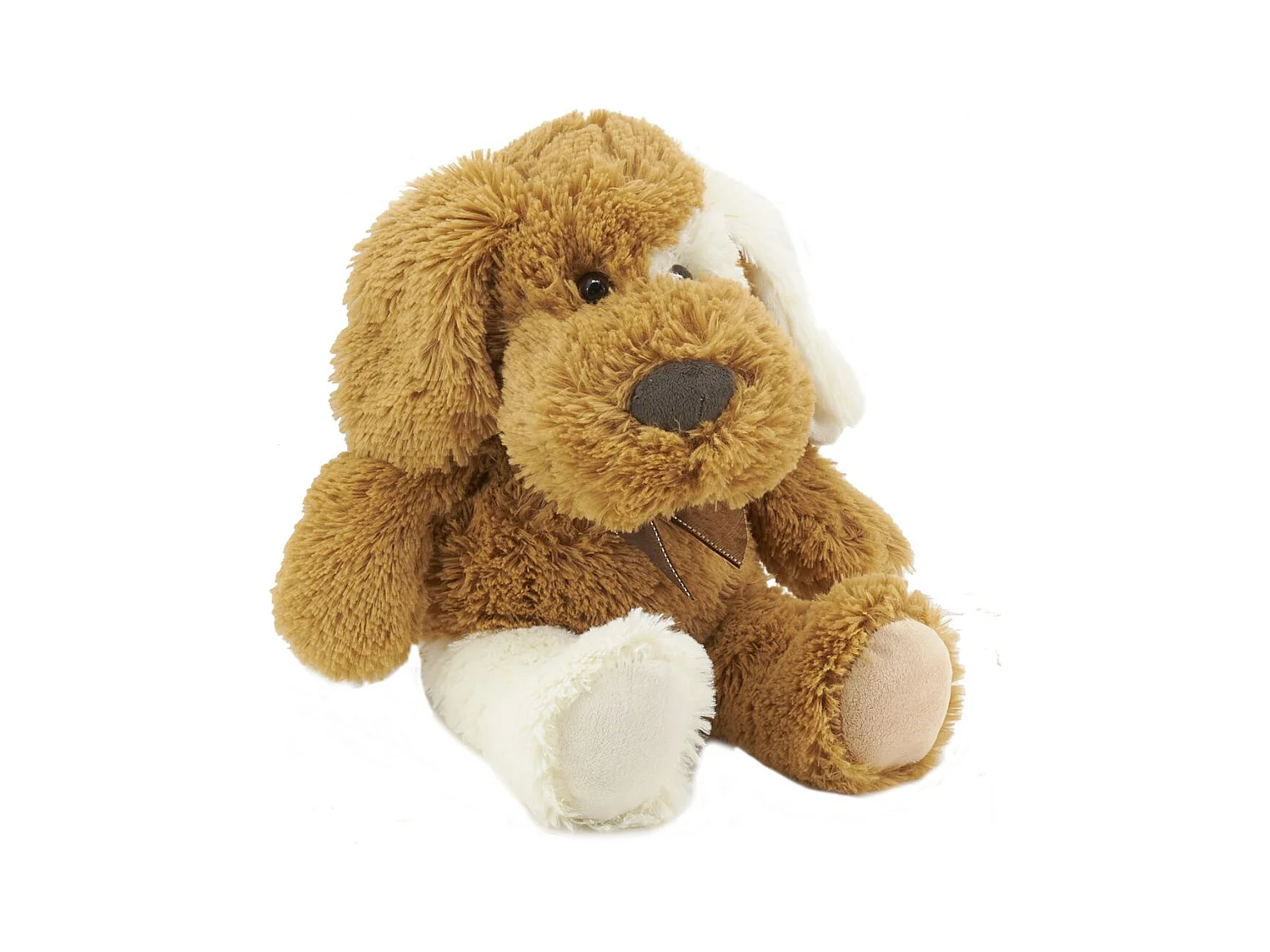Peluche chien en acrylique brun 30 cm