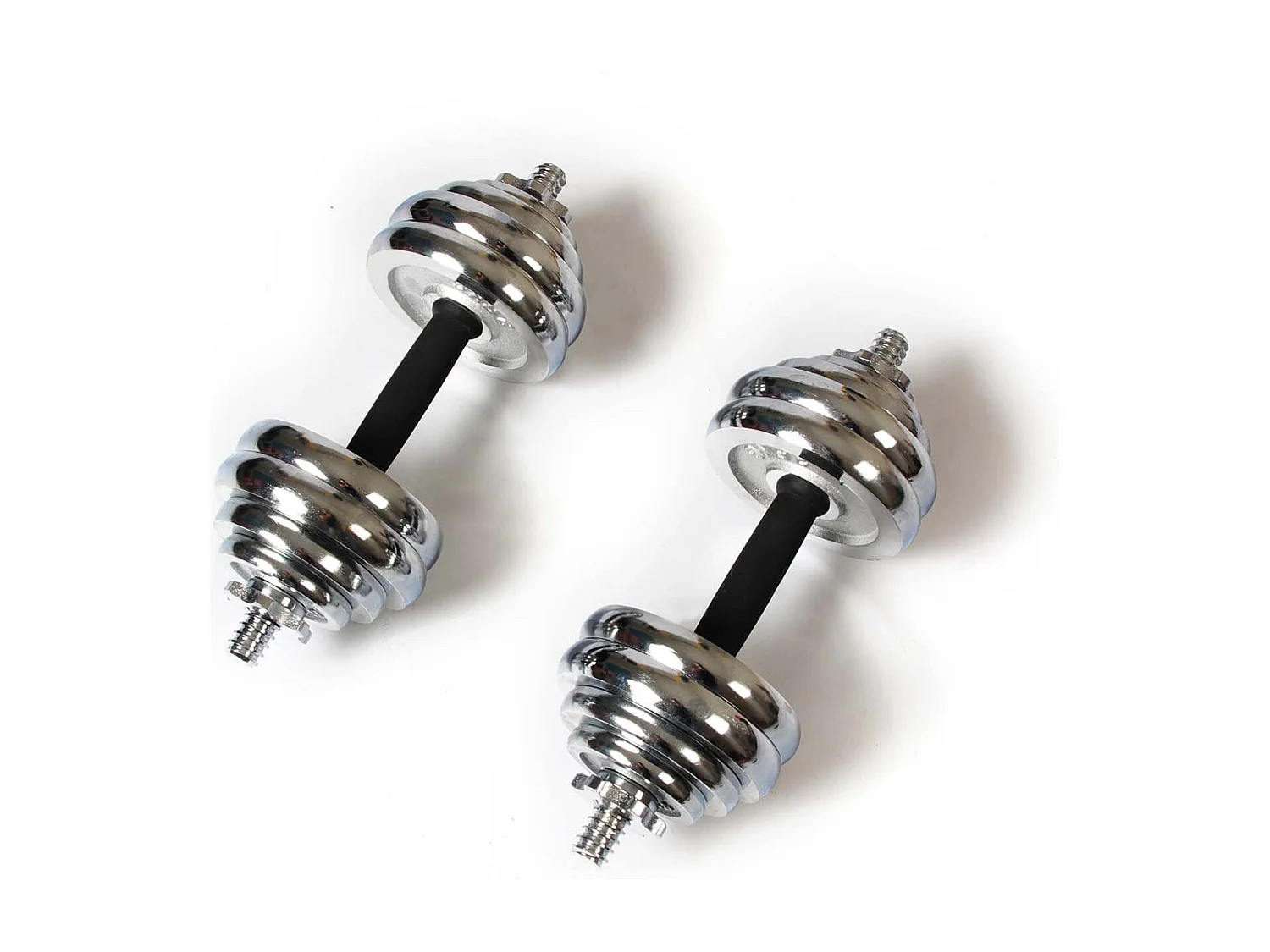 Set di 2 Manubri 30 kg Keboo Serie 700 8 Dischi da 2,5 kg, 4 Dischi da 1,25 kg e 4 Dischi da 0,5 kg