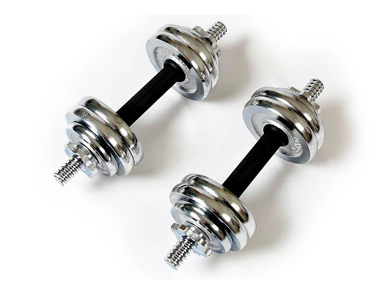 Paire 2 Haltères Valise de 15 kg Keboo Serie 700 8 Disques 1,25 kg et 4 Disques 0,5 kg