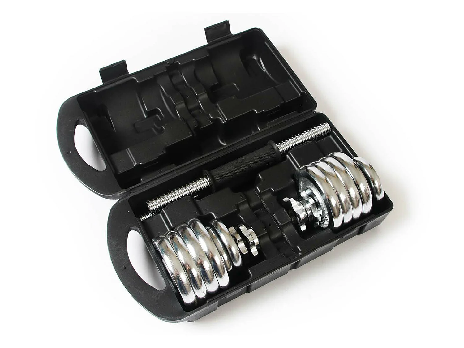 Set di 2 Manubri 15 kg Keboo Serie 700 8 Dischi 1,25 kg e 4 Dischi 0,5 kg