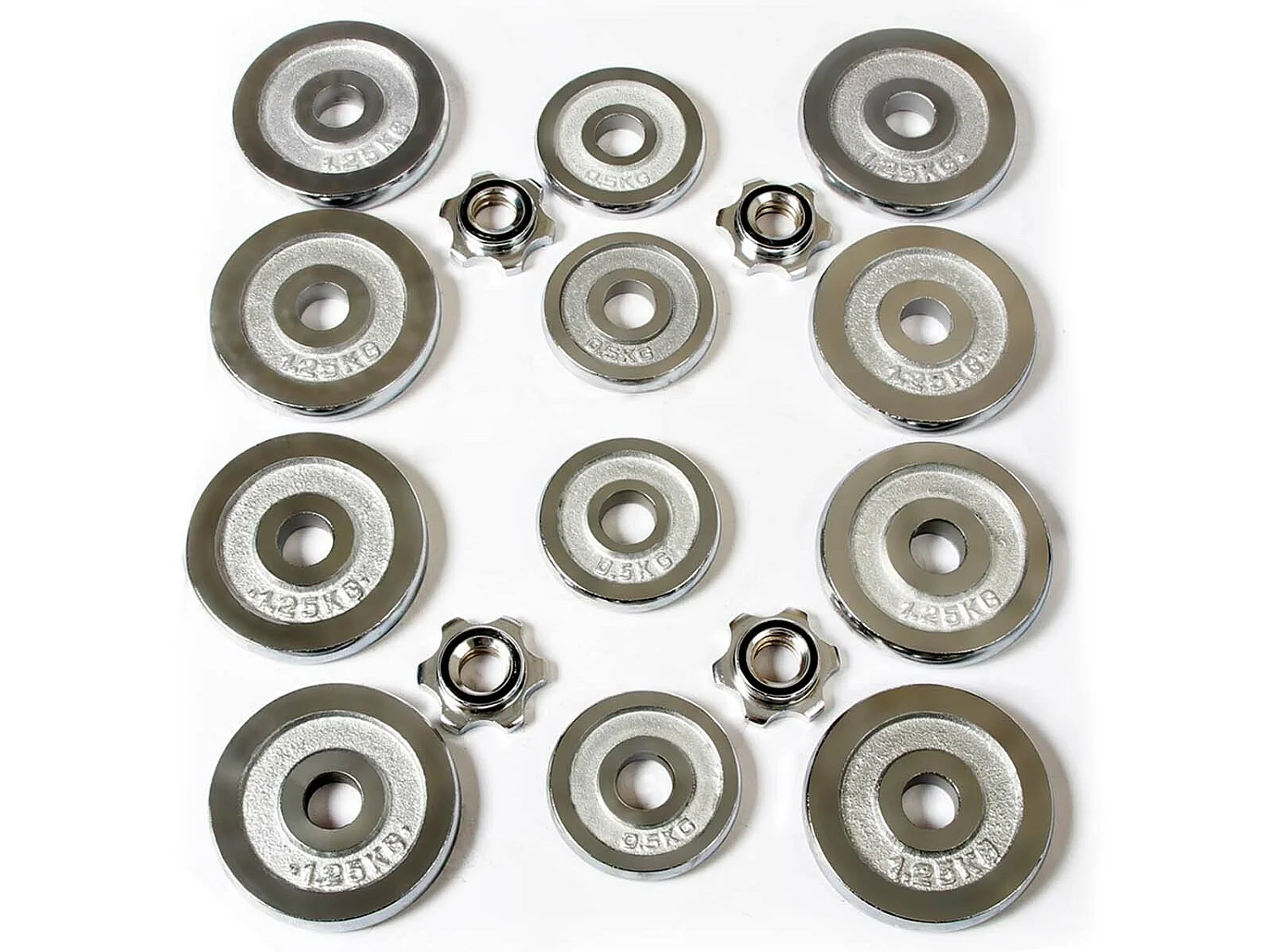 Set di 2 Manubri 15 kg Keboo Serie 700 8 Dischi 1,25 kg e 4 Dischi 0,5 kg