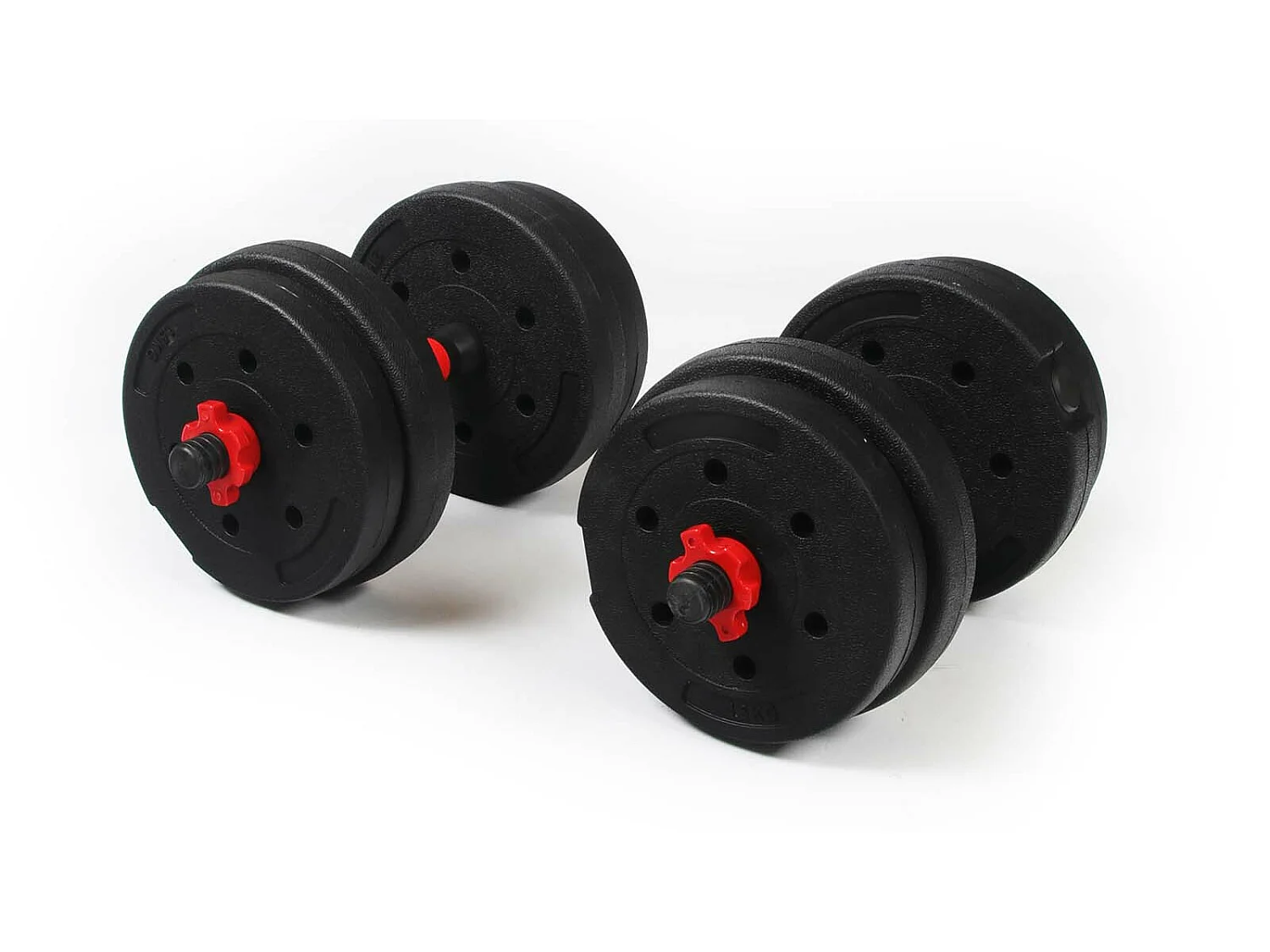 Paire de 2 Haltères Réglables 15 kg 2 en 1 Keboo Serie 300 4 Disques 2 kg et 4 Disques 1,5 kg