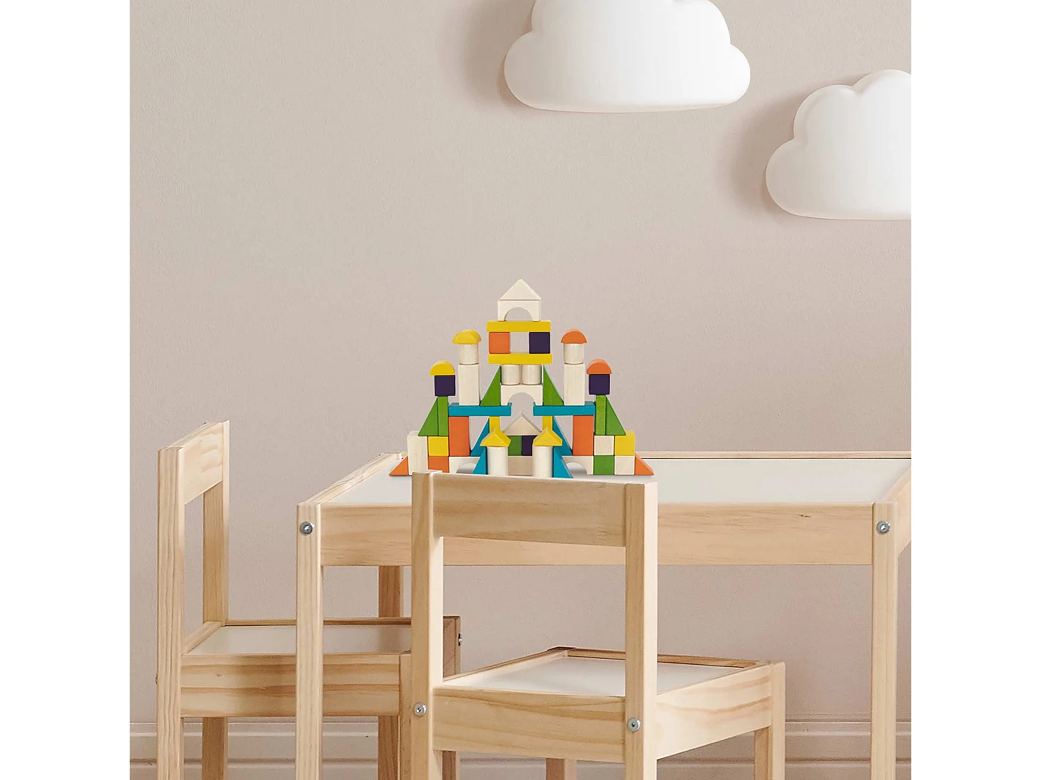 Giocattolo di Costruzione Educativo Montessori Robincool Foster con 54 Pezzi in Legno Ecologico