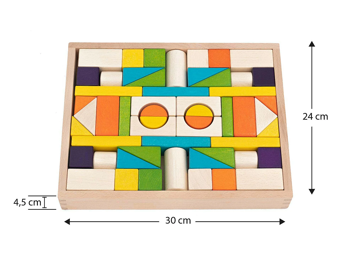 Giocattolo di Costruzione Educativo Montessori Robincool Foster con 54 Pezzi in Legno Ecologico