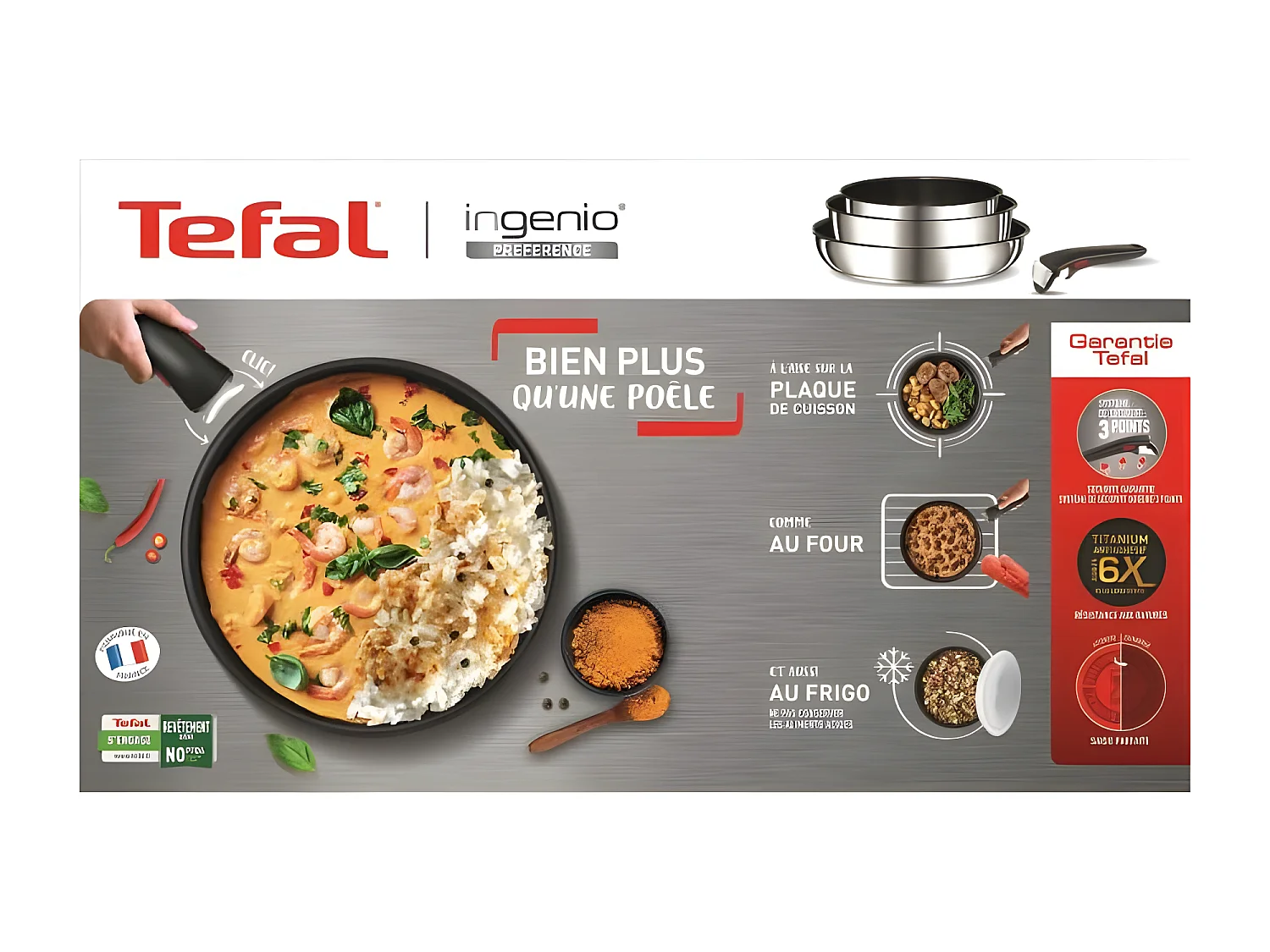 TEFAL L9730602 INGENIO Poele 28 cm, revetement antiadhésif, poignée vendue séparément, tous feux dont induction, fabriqué e