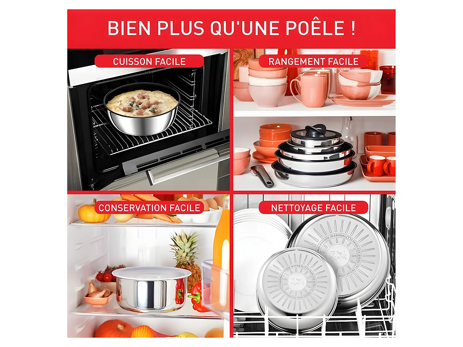TEFAL L9730602 INGENIO Poele 28 cm, revetement antiadhésif, poignée vendue séparément, tous feux dont induction, fabriqué e