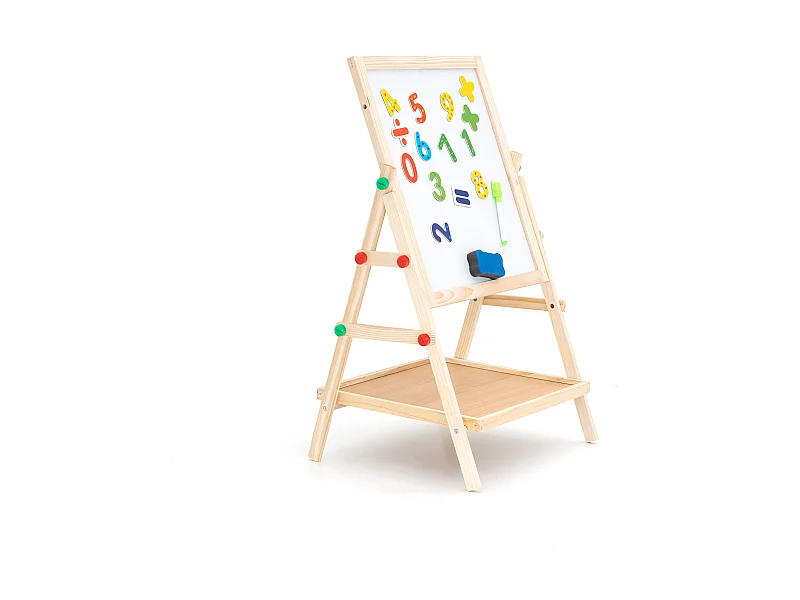 Pizarra Magnética y Pizarra de Tiza 2 en 1 Montessori Robincool Harvard 41x35x65 cm Fabricada con Madera Ecológica y Accesorios