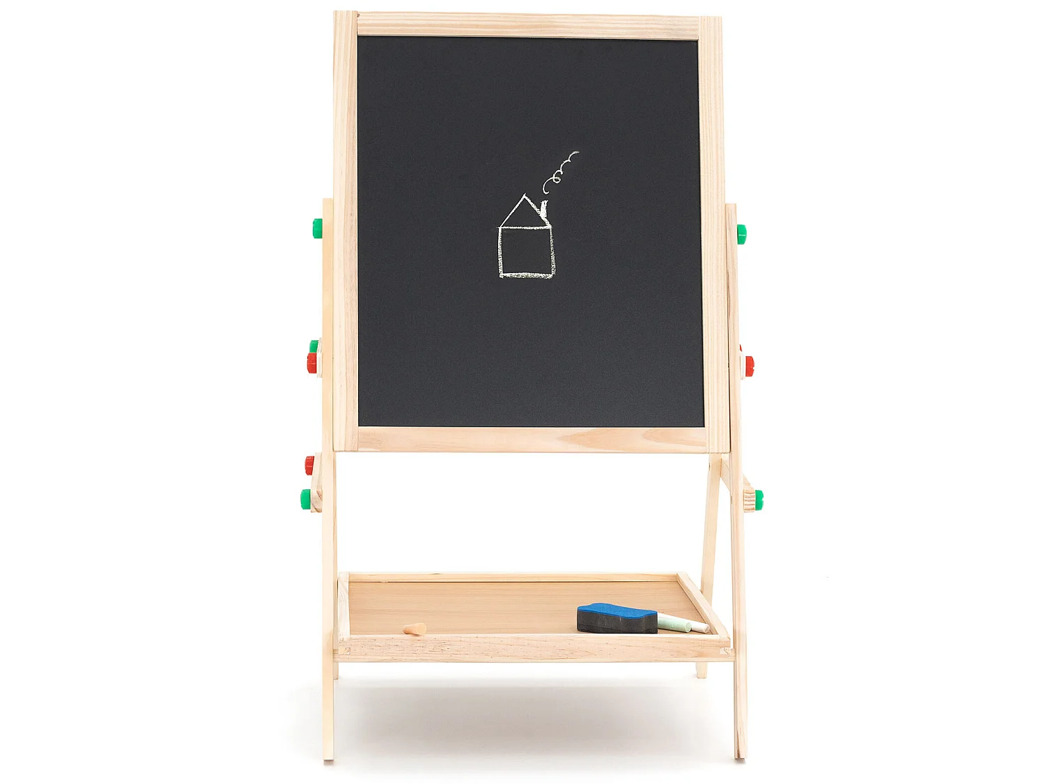 Tableau Aimanté et Tableau à Craie 2 en 1 Montessori Robincool Harvard 41x35x65 cm Bois Écologique et Accesoires Inclus