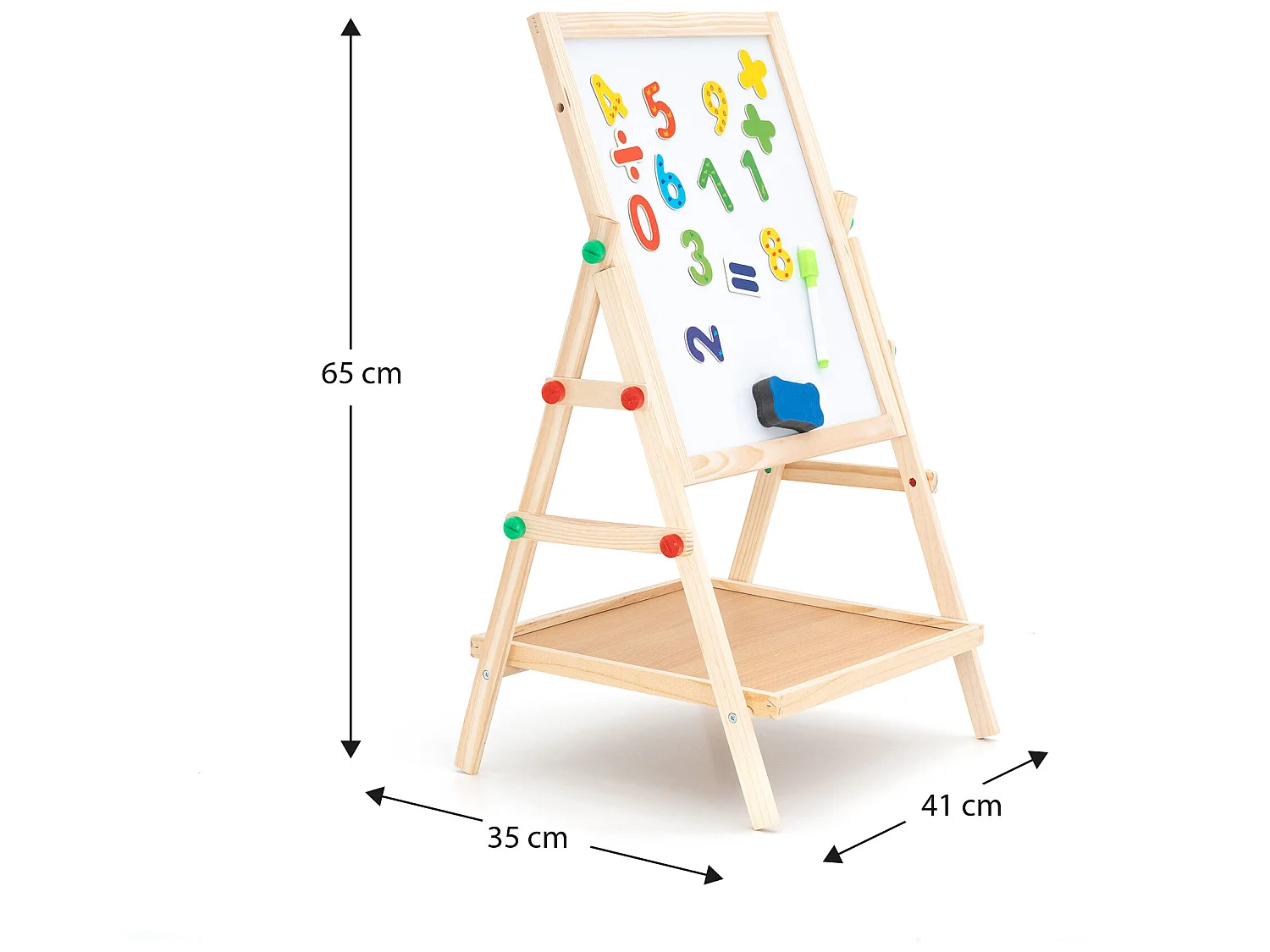Tableau Aimanté et Tableau à Craie 2 en 1 Montessori Robincool Harvard 41x35x65 cm Bois Écologique et Accesoires Inclus