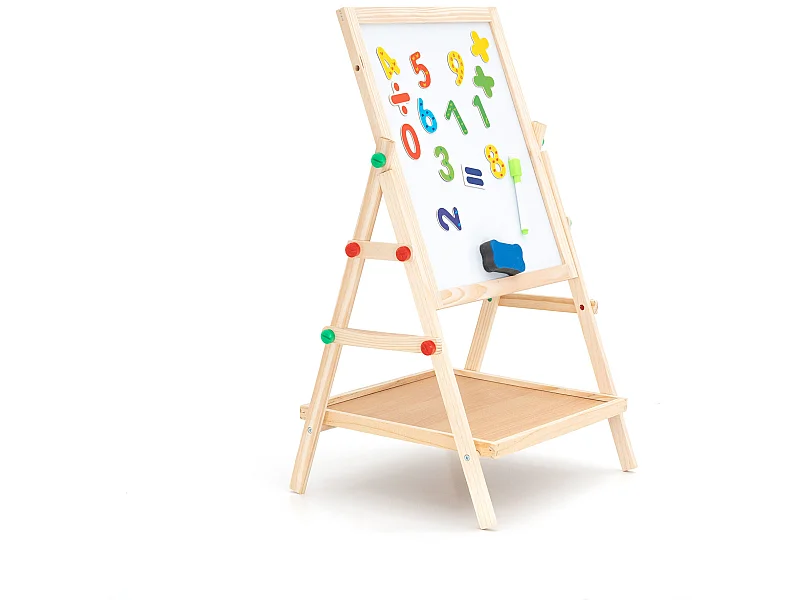 Tableau Aimanté et Tableau à Craie 2 en 1 Montessori Robincool Harvard 41x35x65 cm Bois Écologique et Accesoires Inclus