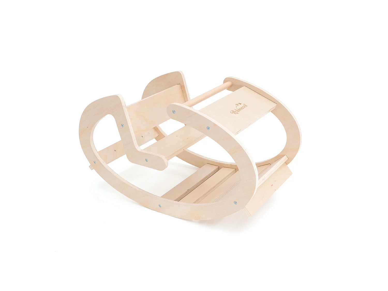 Balancín Montessori Método Pikler Robincool Waves 78x44x46 cm de Madera Ecológica que Fomenta el Desarrollo Psicomotor