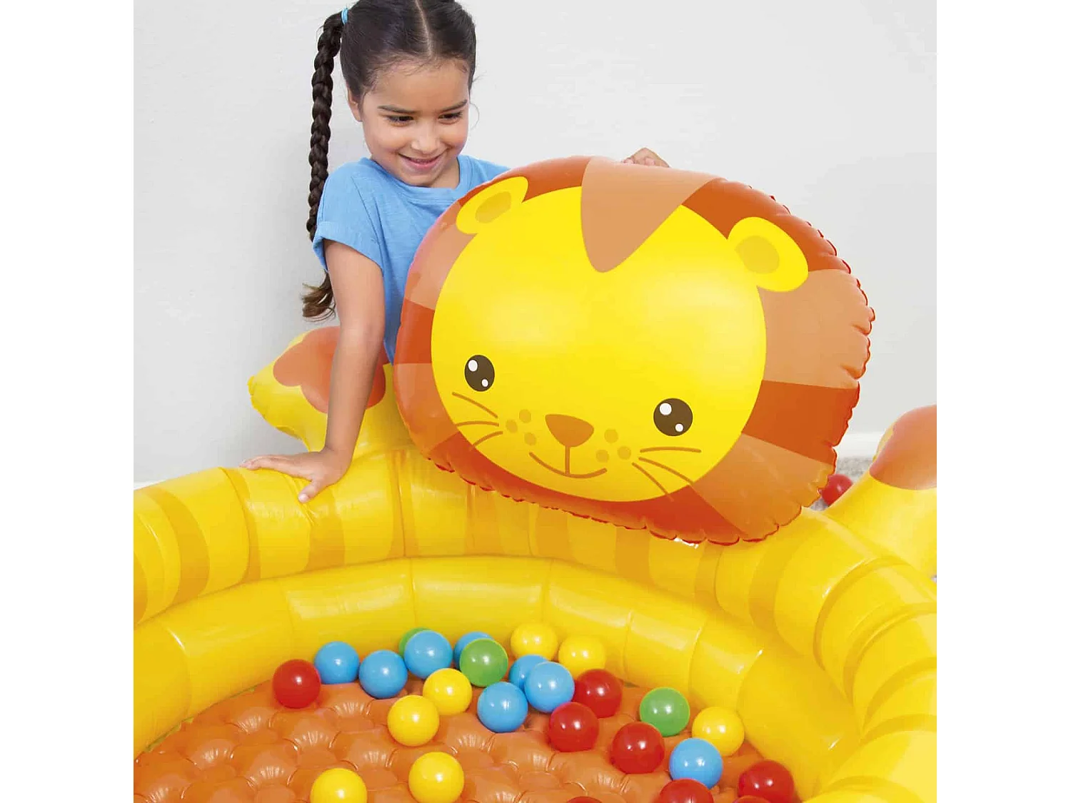 Piscine à Boules de Couleurs pour Enfants Bestway Lion 111x98x61,5 cm
