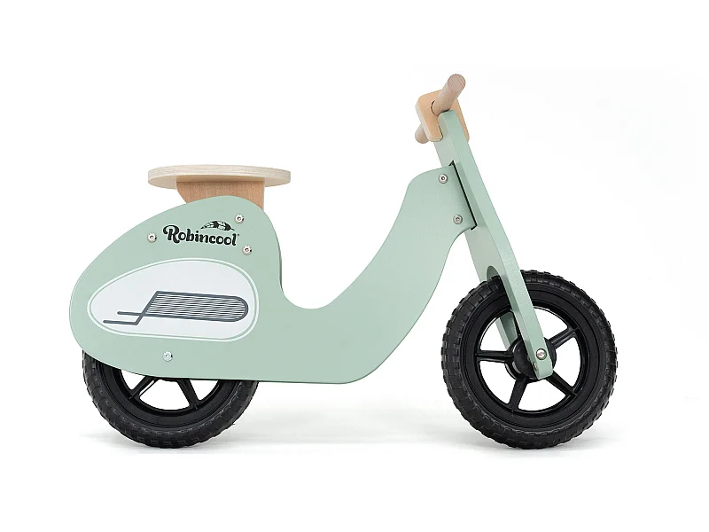Moto per Bambini Senza Pedali Montessori Robincool Motorbike 73x27x51 cm Triciclo in Legno Ecologico Color Verde