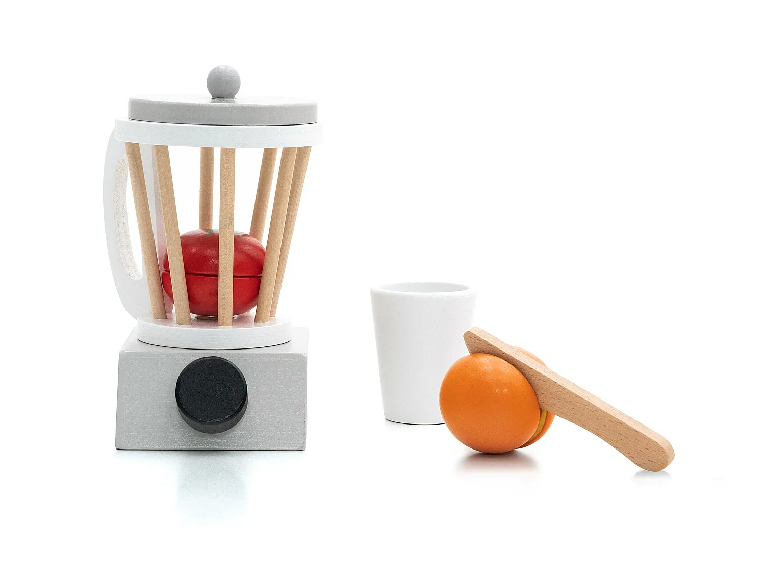 Dinette Set de Cuisine Jouet Montessori Robincool Smoothie Lab 11x9,5x15 cm en Bois Éco avec Accessoires Inclus