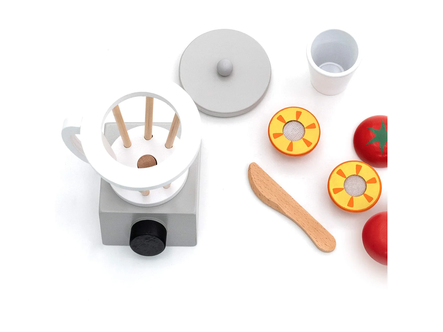 Dinette Set de Cuisine Jouet Montessori Robincool Smoothie Lab 11x9,5x15 cm en Bois Éco avec Accessoires Inclus