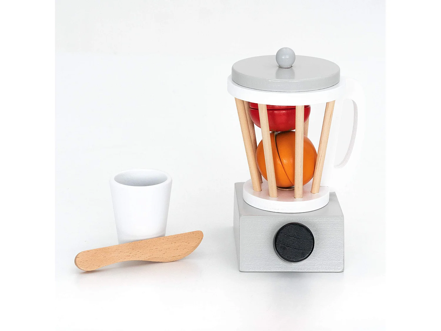 Dinette Set de Cuisine Jouet Montessori Robincool Smoothie Lab 11x9,5x15 cm en Bois Éco avec Accessoires Inclus