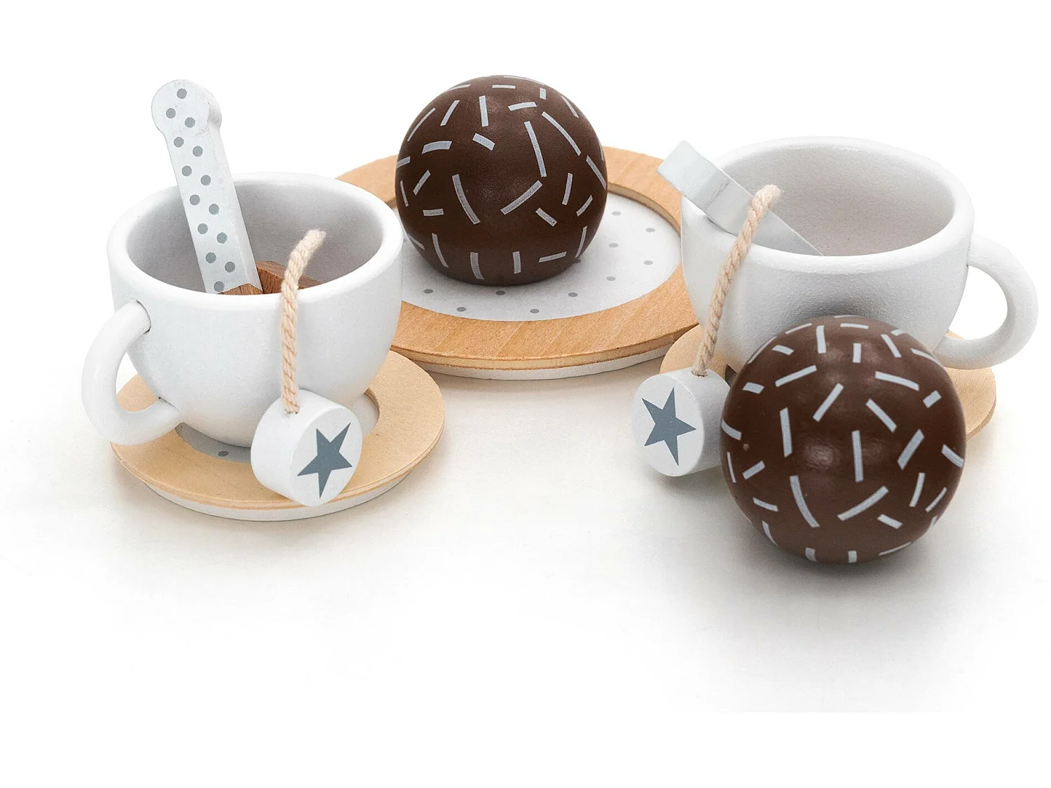 Service à Thé Jouet Montessori Robincool Tea Caprizze 27x21x10 cm en Bois Éco avec Plateau, Théière et Accessoires