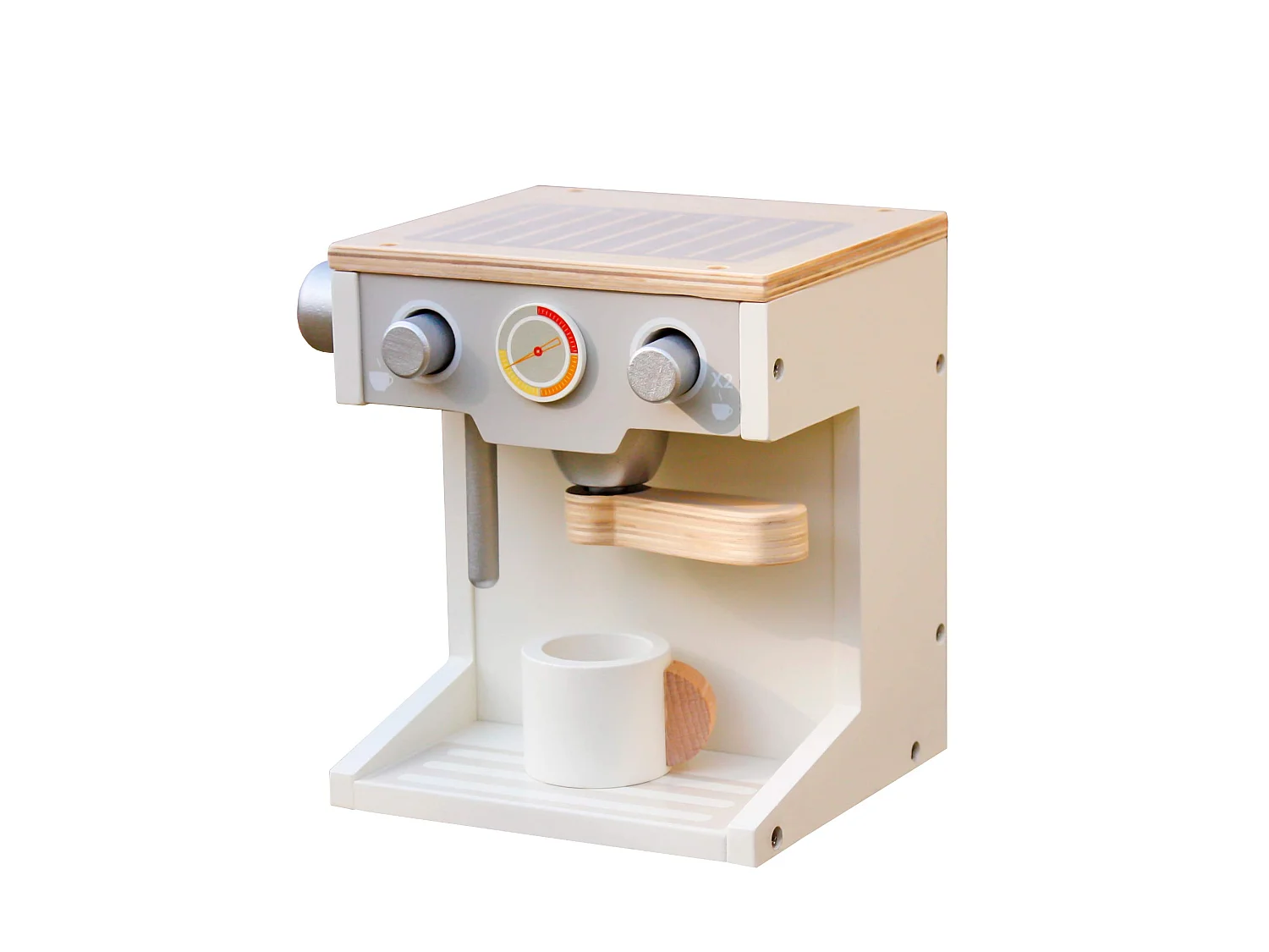 Machine à Café Jouet Montessori Coffee Robincool Caprizze 17x16x14 cm Fabriqué en Bois Écologique avec Accessoires Inclus