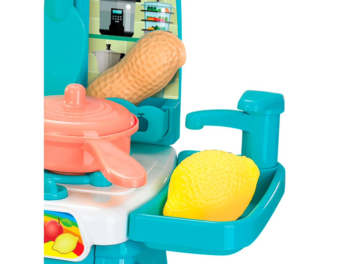 Cucina Giocattolo 2in1 Carrello della Spesa e Rubinetto Robincool Coocking Set 29x13x31 cm Colore Blu 11 Accessori