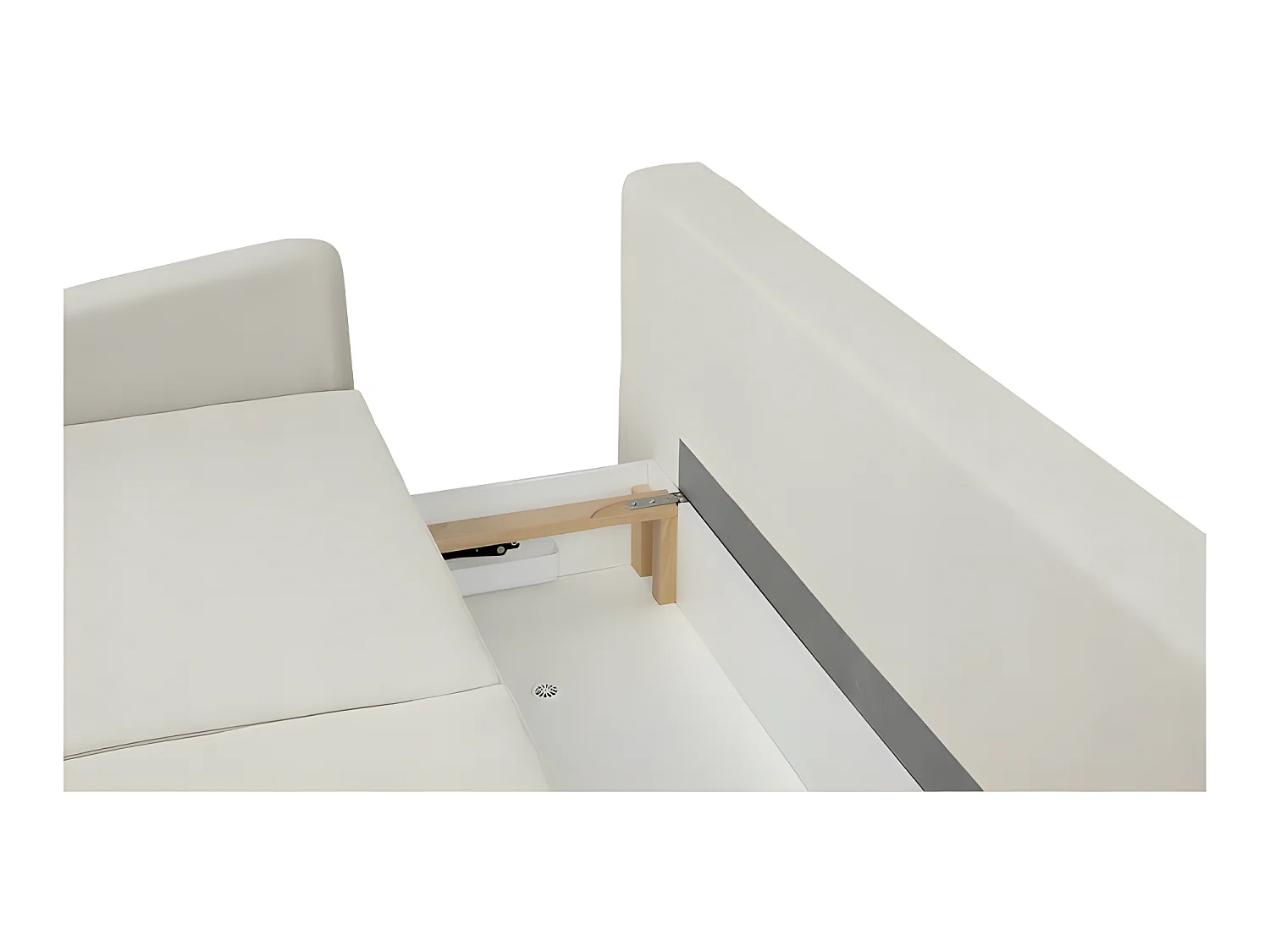 Canapé convertible 3 places tissu ROZI 3DL03 210x99cm Beige clair