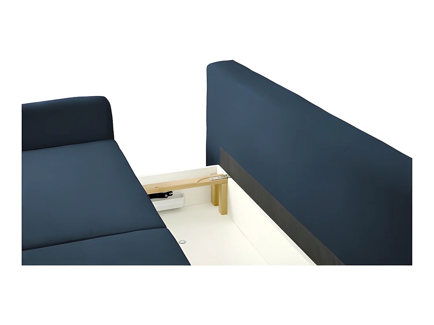 Canapé convertible 3 places tissu ZATEN NEVE77 210x99cm ton bleu