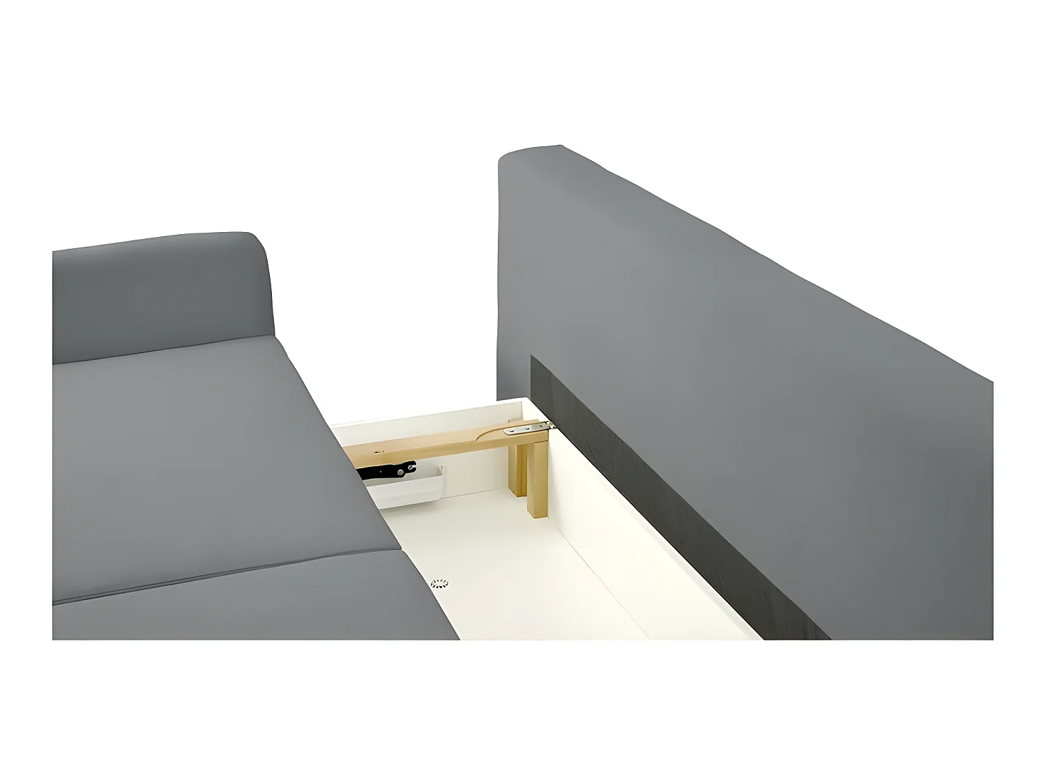 Canapé convertible 3 places tissu ZATEN NEVE85 210x99cm ton gris