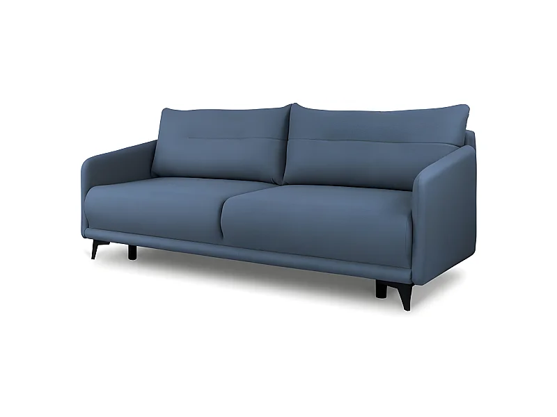 Canapé convertible 3 places tissu ROZI 3DL11 210x99cm ton bleu