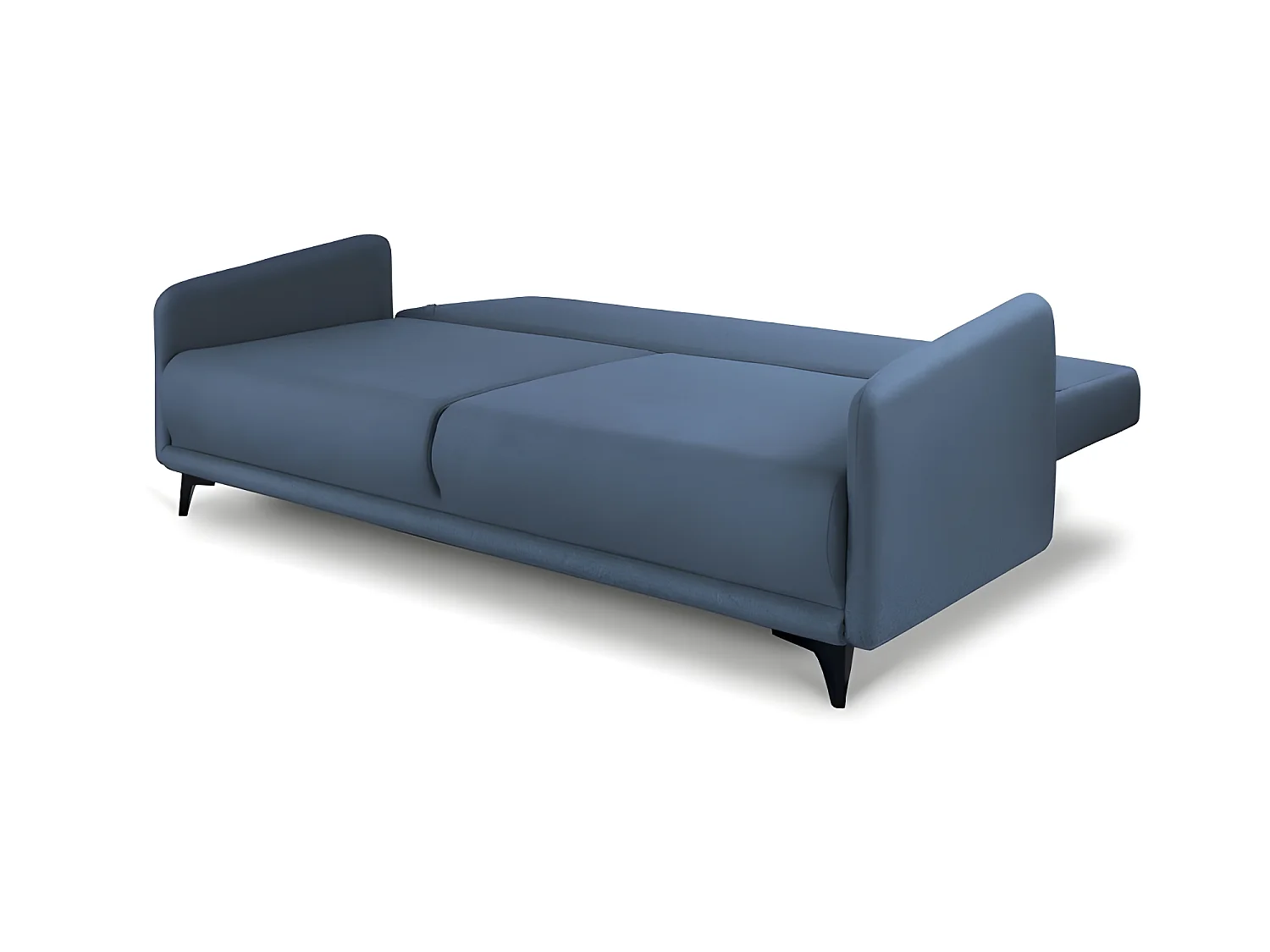 Canapé convertible 3 places tissu ROZI 3DL11 210x99cm ton bleu