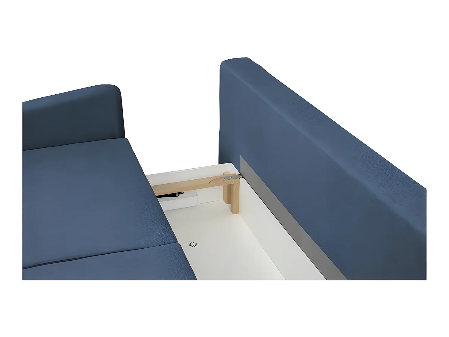 Canapé convertible 3 places tissu ROZI 3DL11 210x99cm ton bleu