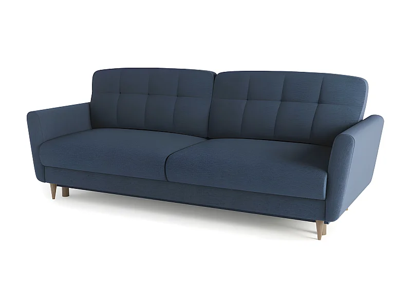 Canapé convertible 3 places tissu DAKKA NEVE77 235x98cm ton bleu