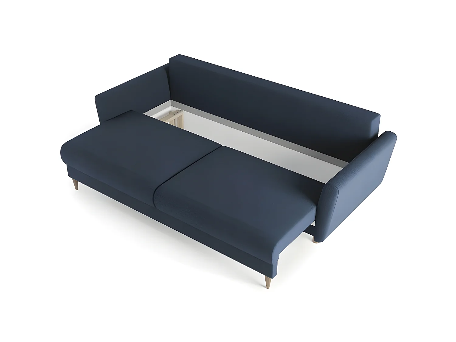 Canapé convertible 3 places tissu DAKKA NEVE77 235x98cm ton bleu