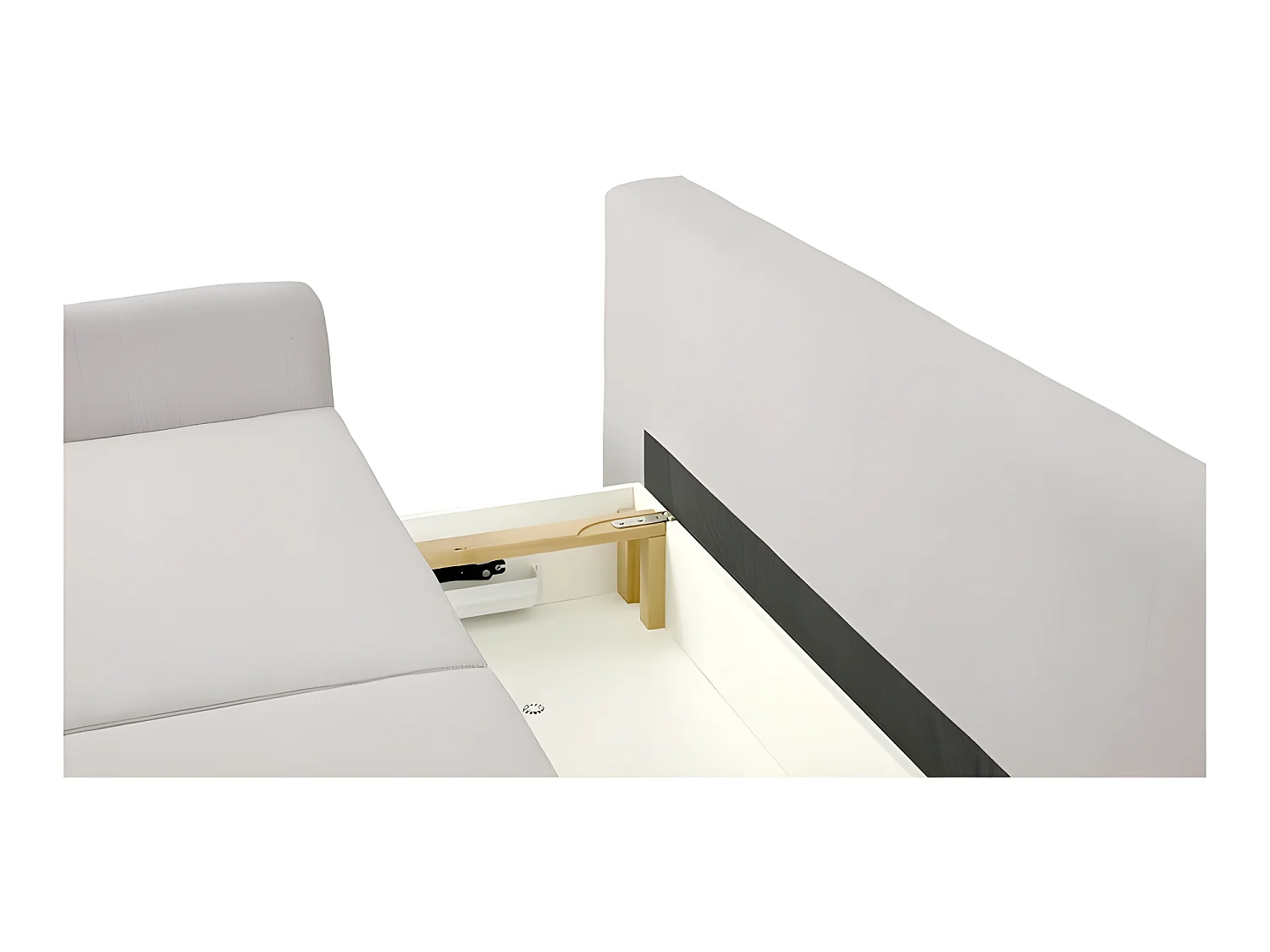 Canapé convertible 3 places tissu ZATEN NEVE03 210x99cm Beige clair