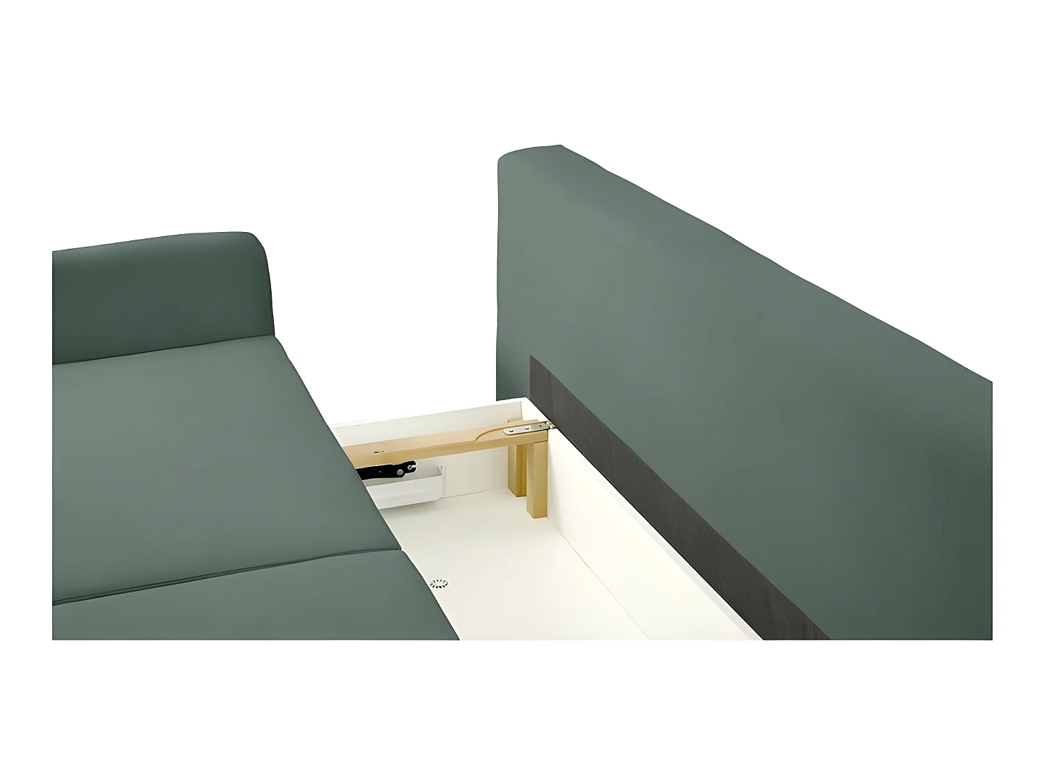 Canapé convertible 3 places tissu ZATEN NEVE34 210x99cm ton vert