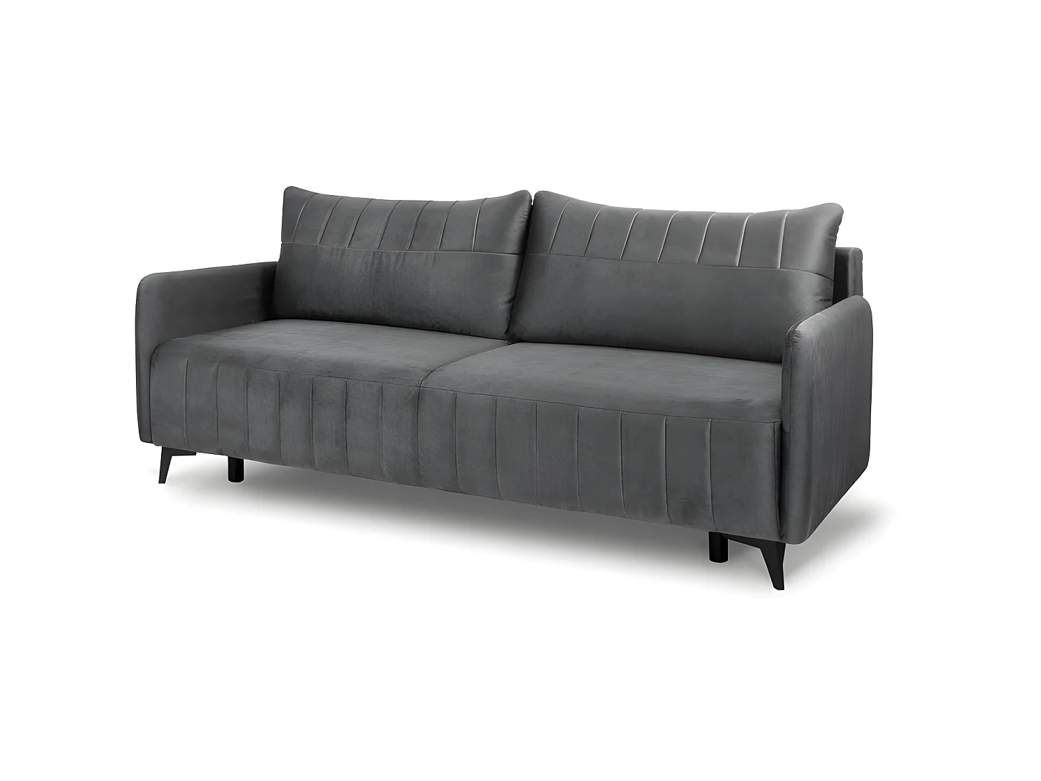Canapé convertible 3 places tissu LAZIO 3DL304 210x99cm Velour Gris