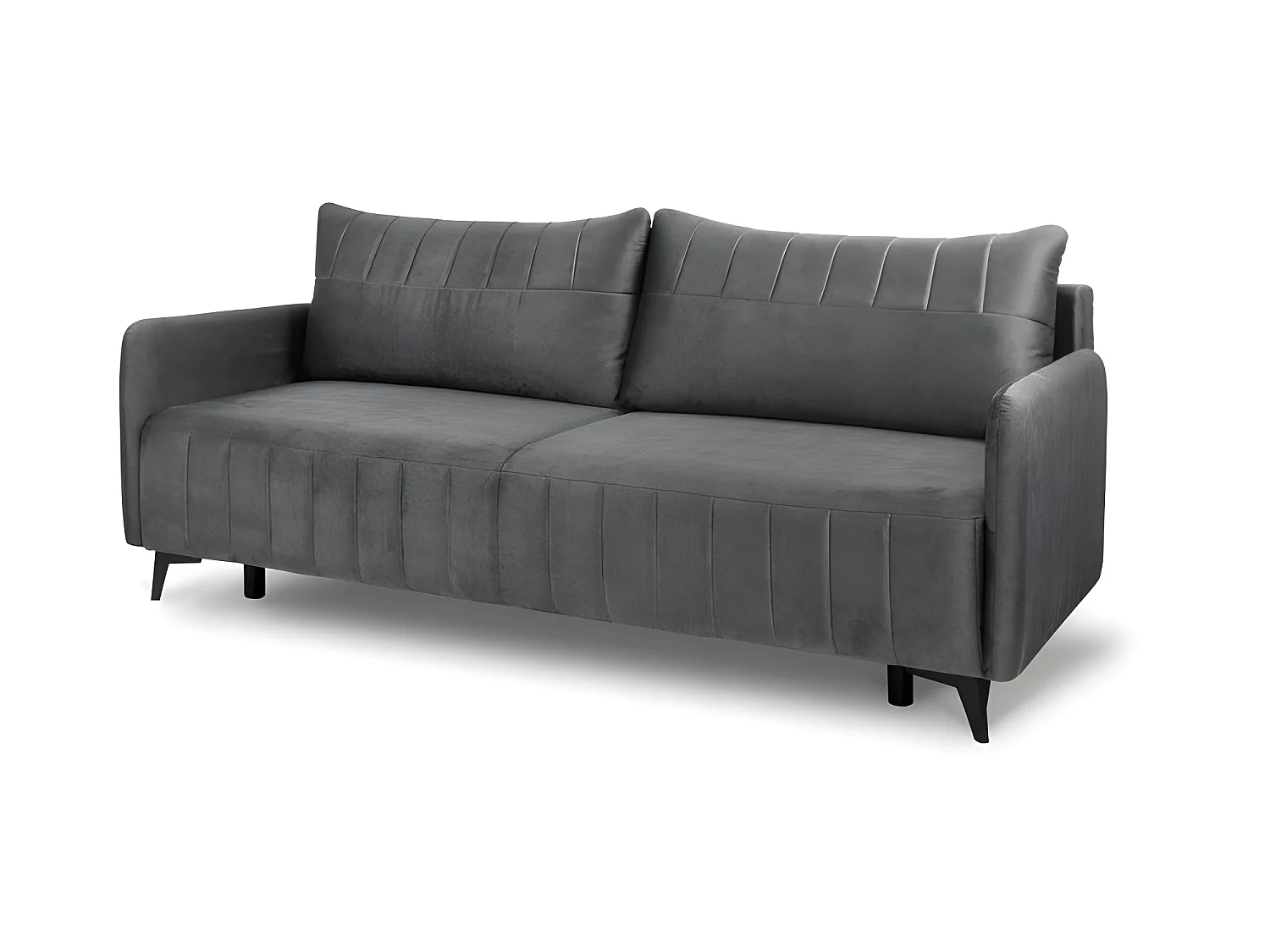 Canapé convertible 3 places tissu LAZIO 3DL304 210x99cm Velour Gris