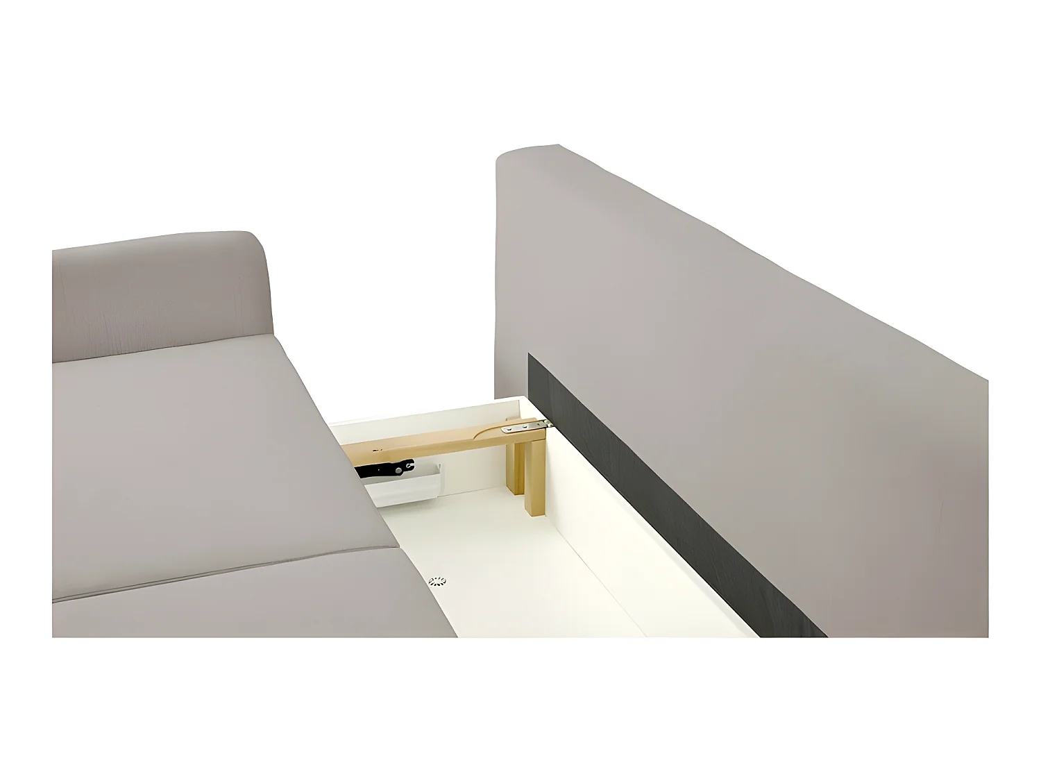 Canapé convertible 3 places tissu ZATEN NEVE13 210x99cm ton beige