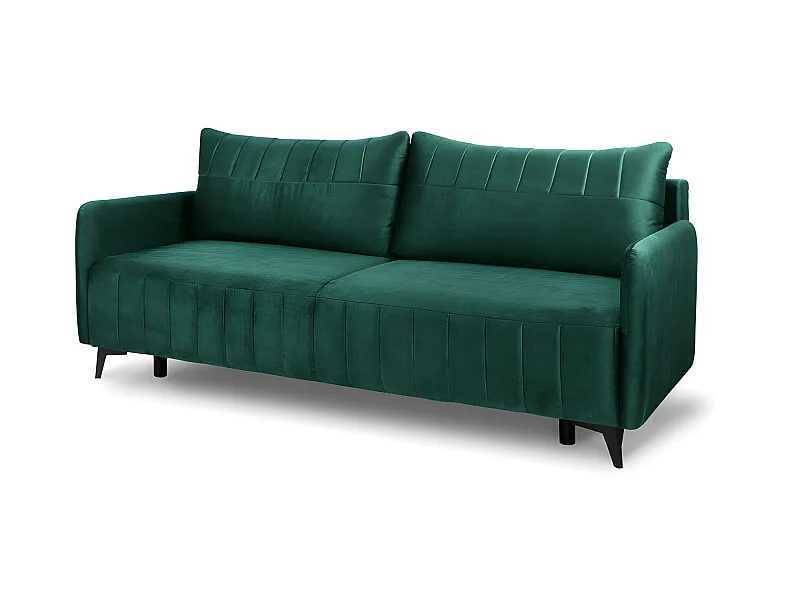 Canapé convertible 3 places tissu LAZIO 3DL298 210x99cm Velour vert