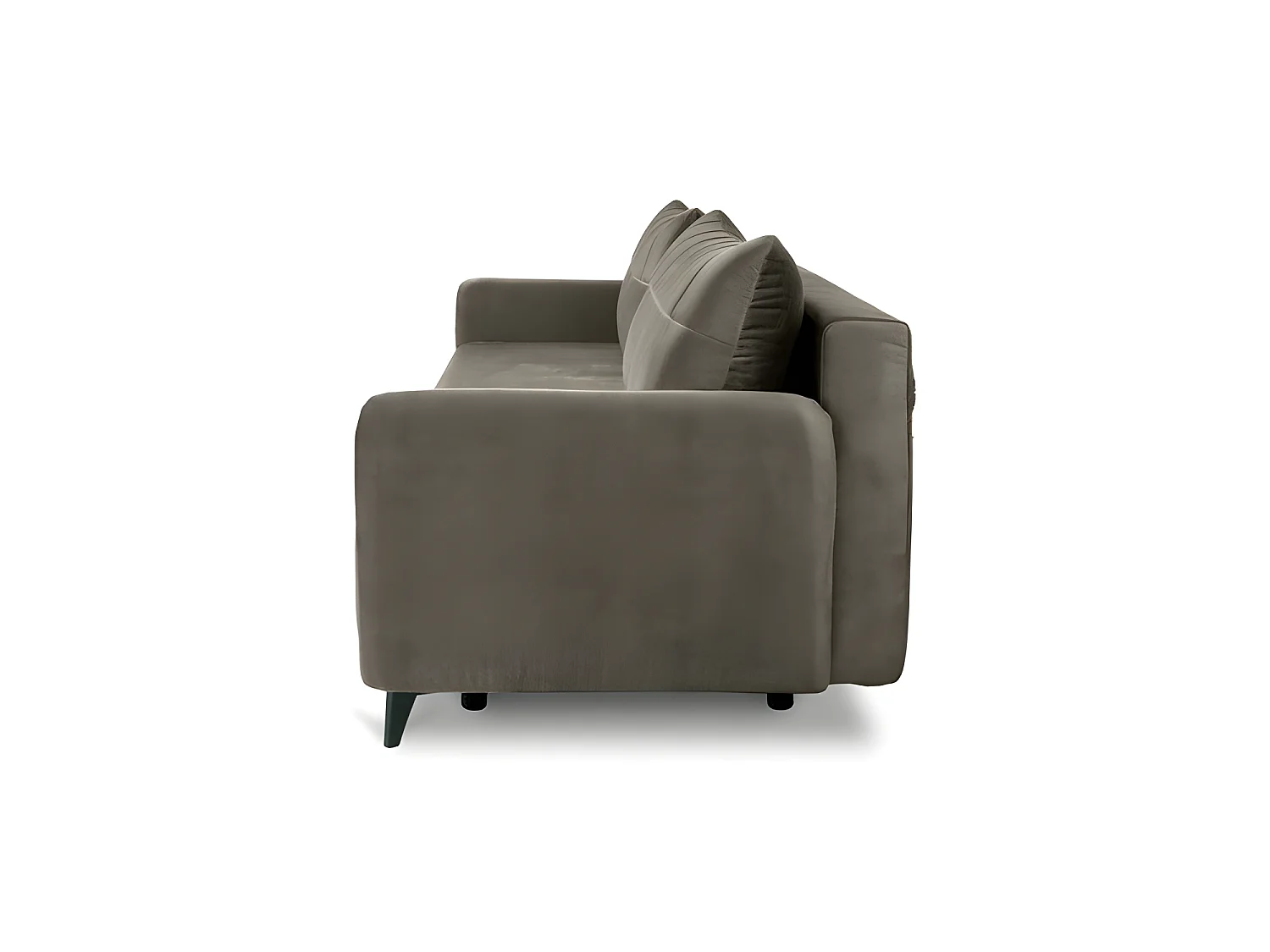 Canapé convertible 3 places tissu LAZIO 3DL293 210x99cm Velour Marron clair