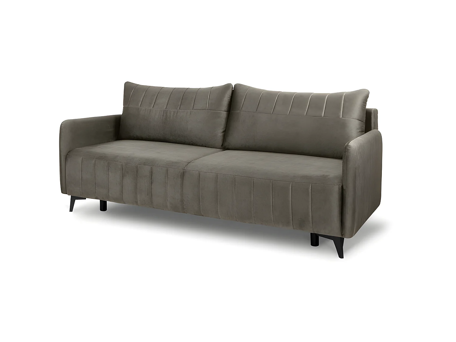 Canapé convertible 3 places tissu LAZIO 3DL293 210x99cm Velour Marron clair