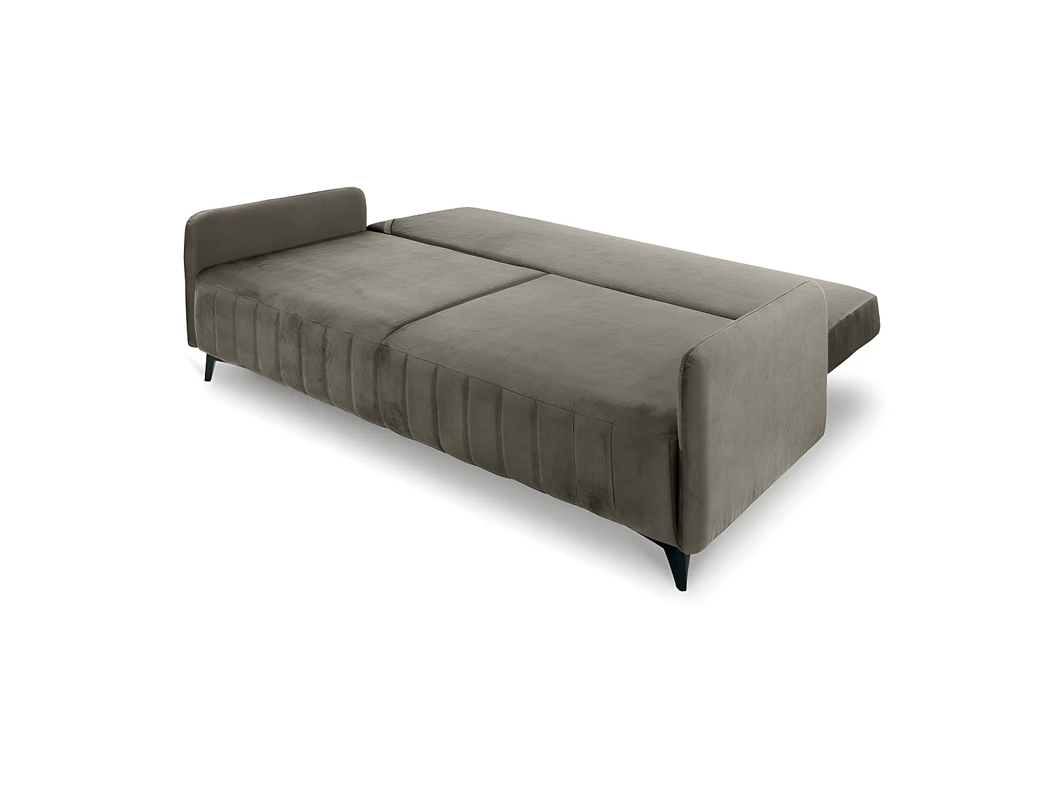 Canapé convertible 3 places tissu LAZIO 3DL293 210x99cm Velour Marron clair
