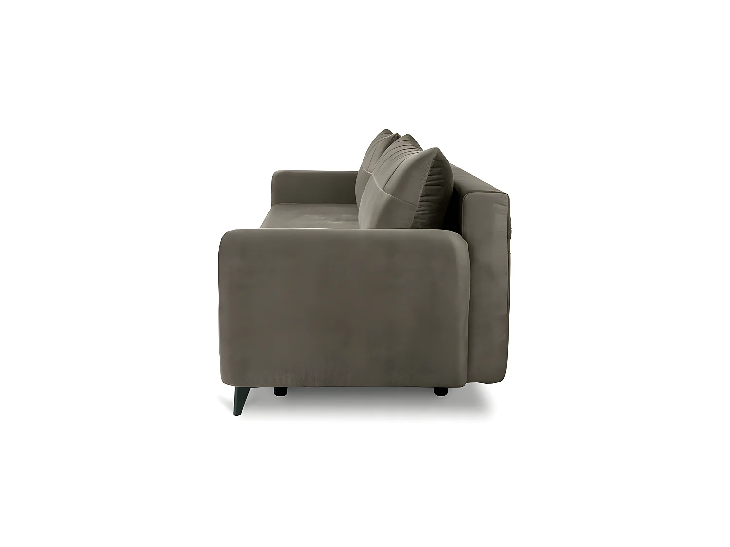 Canapé convertible 3 places tissu LAZIO 3DL293 210x99cm Velour Marron clair