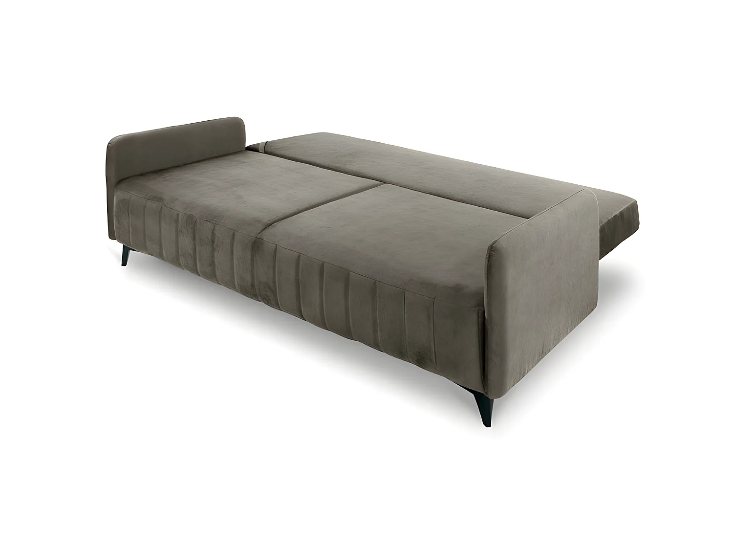 Canapé convertible 3 places tissu LAZIO 3DL293 210x99cm Velour Marron clair