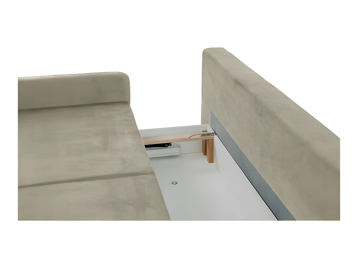 Canapé convertible 3 places tissu LAZIO 3DL291 210x99cm Velour Beige