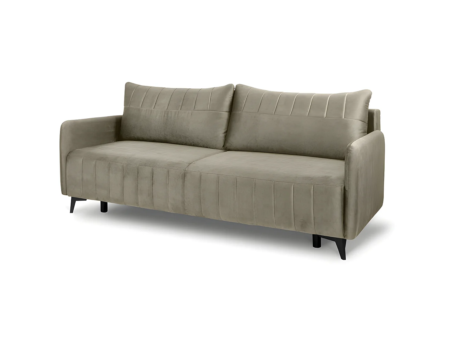 Canapé convertible 3 places tissu LAZIO 3DL291 210x99cm Velour Beige