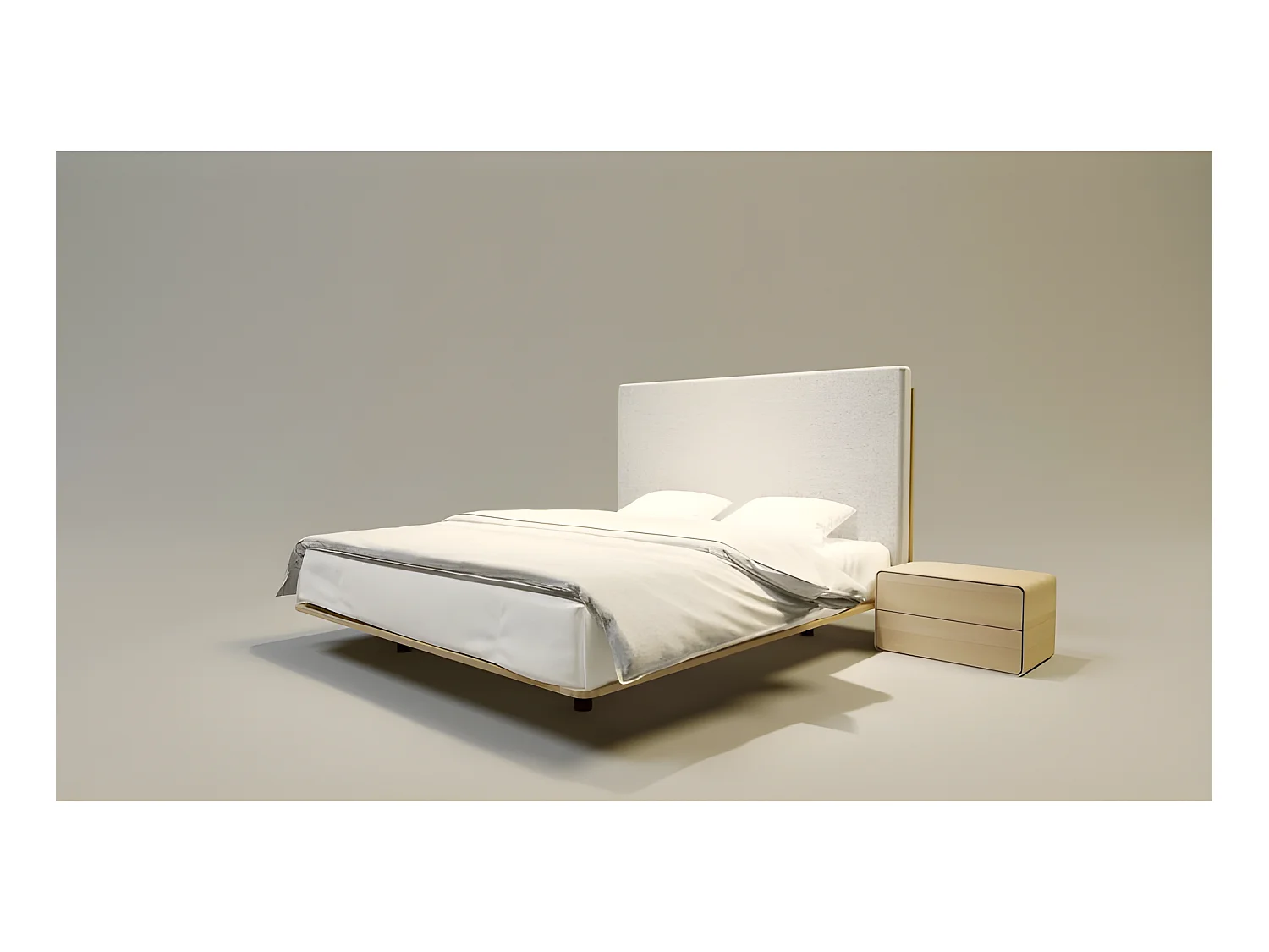 Lit pour adulte 120x200cm avec tête de lit élegant modéle SONER Chêne